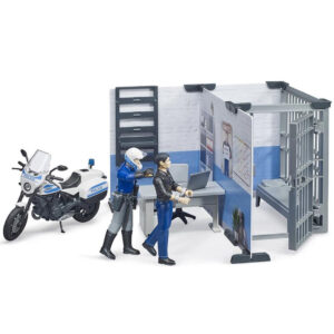 bruder bworld Polizeistation mit Polizeimotorrad