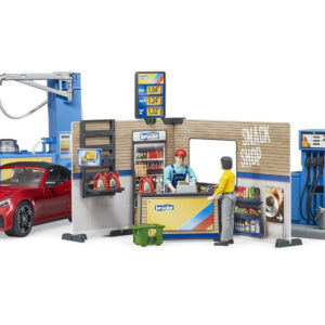 bruder bworld Tankstelle mit Fahrzeug & Waschplatz
