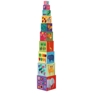 Djeco Djeco Pyramide Natur und Tiere, 10 Würfel (Natur)