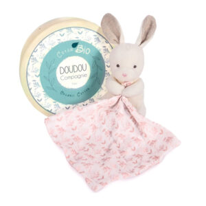 Doudou Bio Hase mit Schmusetuch, rosa 15cm (Baumwolle)