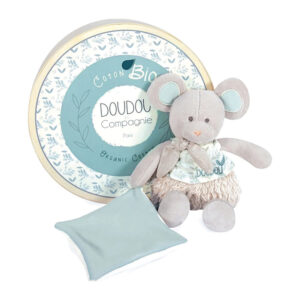Doudou Bio Maus mit Schmusetuch,olivgrün 22cm (Baumwolle)