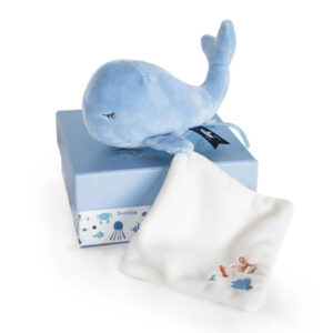 Doudou Wal mit Schmusetuch, blau 15cm (Blau)