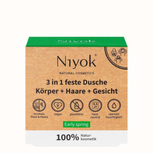 Niyok feste Dusche 3in1, Körper, Haare, Gesicht, Earyl spring