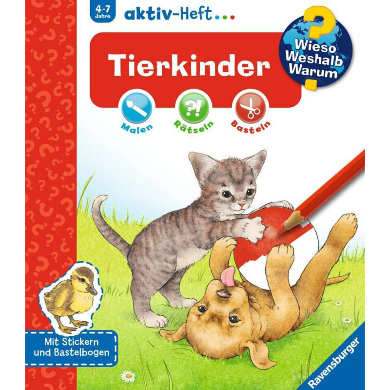 ravensburger wieso weshalb warum aktiv heft tierkinder 268909
