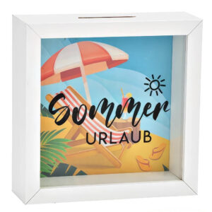 Perlstein Spardose, Sommer Urlaub, Bildrahmen