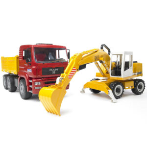 bruder MAN TGA Kipplastwagen mit Liebherr Schaufelbagger (36, Kunststoff)