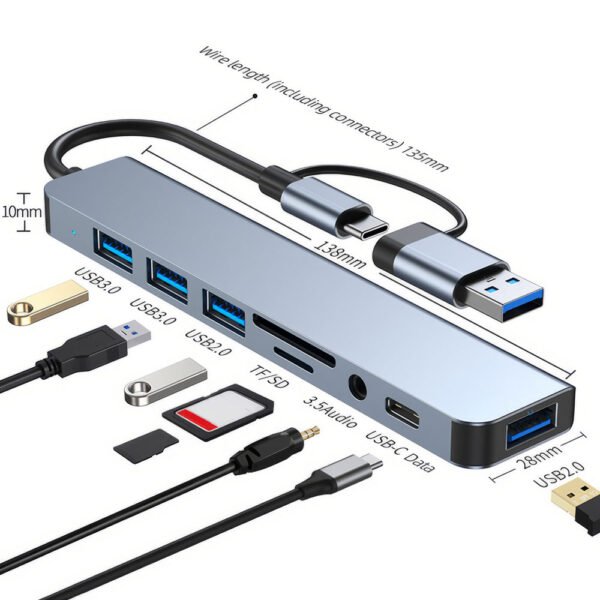 AAi Mobile - 8 in 1 USB-C Hub Multiport Adapter – Bild 2