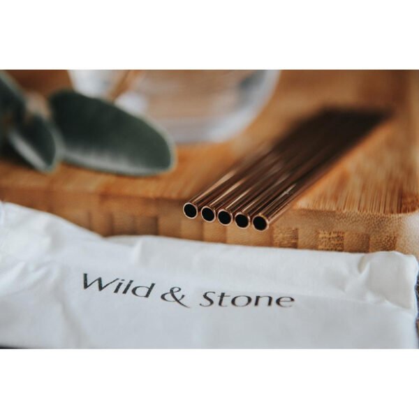 Wild & Stone - Cocktail Trinkhalme aus Edelstahl, wiederverwendbar, rose gold, 6er Pack – Bild 5